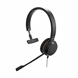 Jabra Evolve 20 Mono USB Headset mit Mikrofon – Noise Cancelling Kopfhörer mit Kabel für kristallklare Kommunikation, USB-A Kabel mit Anrufsteuerung – schwarz