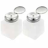ULTECHNOVO Leerer Druckalkoholspender -Pumpflasche, 100ml Parfümzerstäuber Leere Pumpspender Reise,Abschließbare Druckpumpenflaschen Quadratische Plastikflaschen, 2 Stück