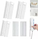 4 Steckdosenleisten Halterung,Steckdosenleiste wandhalterung,Selbstklebende Wandbefestigung Steckdosenhalter für Organisieren Steckdosen,Kann für Taschentuchboxen,WLAN Router,Computer,Küche,Heim Klar