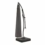 Classic Accessories Anpassbare Sonnenschirm Schutzhülle Mit Reißverschluss - Wasserdichte Abdeckung Mit Uv-schutz, Passend Für Sonnenschirme Mit Bis Zu 3,9 M Durchmesser (274 Cm L X 233 Cm H)