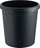 helit H6105895 - Papierkorb „the german“, 18 Liter, schwarz, mit umlaufendem Griffrand, aus Kunststoff, 1 Stück