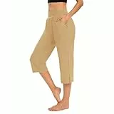 Generisch Caprihose Damen Sommer Casual 3/4 Hose Atmungsaktiv Outdoor Jogginghose Wanderhose Stretch Leichte Sommerhose Mit Taschen Freizeithose Damen Sommer Straffungspaket