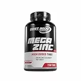 Best Body Nutrition Zink Tabletten 150 Stück – Zink 50 mg aus Zinkgluconat – Hochdosiertes Zink Supplement zur Unterstützung von Immunsystem, Zellschutz & Eiweißsynthese – Vegan – Langzeitversorgung