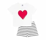 Petit Bateau Mädchen Pyjacourt A0ckd, Weiß/Blau, 10 Jahre