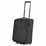 REDOLZ Handgepäck Kabinen-Koffer | Kleiner Cabin 2-Rollen Trolley, Zahlen-Schloss | 37 x 25 x 55 cm, leicht 2,4 kg | mit Dehnfalte erweiterbar für Damen & Herren (Essentials 12)