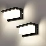 Lightsjoy LED Wandleuchte Außen 2 Stück 18W IP66 Wasserdicht Außenlampe Außenbeleuchtung Wand Rechteck Wandlampe Alu Außenwandleuchte für Außenbreich Outdoor Neutralweiß