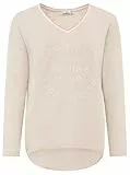 Zwillingsherz Damen Sweatshirt mit Schriftzug – Oversize Pullover aus Baumwolle – Langarmshirt mit V-Ausschnitt – Bequemes Freizeit Oberteil mit positiver Botschaft – Casual Look für Alltag