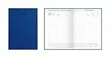 Idena 12034 - Buchkalender DIN A5 2026, 1 Tag auf 1 Seite, Sa/So auf 1 Seite, Terminplaner mit wattiertem Hardcover-Einband in Blau