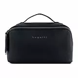 bugatti Almata Kulturbeutel Damen, Make-up-Tasche mit großer Öffnung für Reisen, schwarz