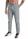 Jogginghose Herren Wanderhose Outdoorhose Leichte Trekkinghose Atmungsaktiv SchnellTrockend Wasserdicht Trainingshose Sporthose Freizeithose Laufhose Gym Sweatpants mit Reißverschlusstaschen Grey-S