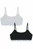 Juicy Couture Damen Ren 2 Pack Bralette ohne Bügel mit verstellbaren Trägern für Sport Freizeit u. Fitness in versch. Farben BH, Black/Silver Marl, M