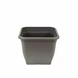 greemotion Pflanzkübel Pia Anthrazit-Grau - Blumentopf 28x28cm - 9L Blumenkübel eckig - Übertopf UV-beständiger Kunststoff - Pflanztopf frostsicher - Pflanzgefäß mit Bodenlöchern - Pflanzen-Zubehör