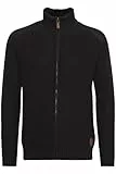 !Solid SDXenos Herren Strickjacke Cardigan Grobstrick Pullover mit Stehkragen 100% Baumwolle Regular fit, Größe:L, Farbe:Black (9000)
