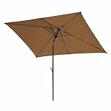 SVITA Sonnenschirm 3x2m Balkonschirm rechteckig mit Sonnenschutz Matt Taupe/Schwarz