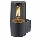 LASIDE Aussenleuchte Aussenlampe Wand, Anthrazit Grau Aluminium E27 Außenlampe Außenleuchte, IP44 Spritzwassergeschützt Wandlampe Wandleuchte Lampe Aussen Außen Leuchte für Garten Terrasse