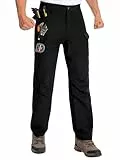 Holure Herren Tactical Hose wasserabweisend Ripstop Cargo Hose mit Innenfutter 30' Wanderhose 10 Taschen Schwarz 01-M