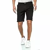 Smith & Solo Kurze Hosen Herren - Chino Shorts Kurz Baumwolle, Bermuda Hose Sommer, Laufshorts Männer Sport Trainingshose (Schwarz, M)