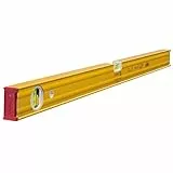 STABILA Wasserwaage Type 80 AS, 80 cm, verstärktes Alu-Profil, 1 Horizontal-Libelle, 1 Vertikal-Libelle, integrierte Rutsch-Stopper, Made in Germany, Gelb