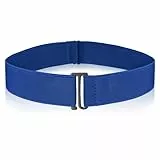 Cobee Unsichtbarer Damengürtel, verstellbarer elastischer Gürtel mit flacher Schnalle, kein sichtbarer Taillengürtel für Jeans, Hosen, Kleider (Blau)