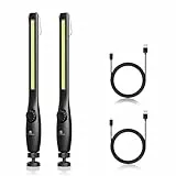 Dr.Prepare Arbeitsleuchte LED Handleuchte 700 Lumen Handlampe Akk Taschenlampe Led Werkstattlampe COB Inspektionsleuchten mit Haken Magnethalter für Auto Reparatur Werkstatt Camping (2 Stück, Schwarz)