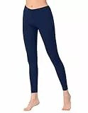 OCERA Damen Leggings Lang aus atmungsaktiver Viskose Dunkelblau Gr. M (40/42)