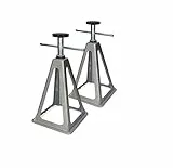 Cartrend Caravan Stützbock, Wohnwagen Stützbock Wohnmobil Stützbock, Wohnwagenzubehör Wohnmobilzubehör, 2er Set, Aluminium, bis 900 Kg belastbar, silber