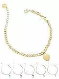 inSCINTILLE Kugeln Armband Herz Damen Edelstahl Verstellbare Länge und Geschenkbox