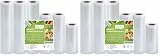Anysea Vakuumierbeutel Vakuumierfolie Vakuumbeutel Lebensmittel Vakumierfolienrollen: Sous Vide Beutel Folienrollen für Folienschweißgerät Vakuumierer, BPA frei 15x1/20x2/28x3/300cm 6 Rollen Folien