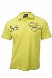 Herren Baumwoll Poloshirt Gelb Polo T-Shirt mit Kragen & Knopfleiste L