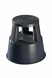 WEDO Rollhocker STEP aus bruchfestem Kunststoff - rollbarer Elefantenfuß Tritthocker, TÜV GS-geprüft, Made in Germany, rutschfest - Höhe ca. 43 cm, Tragkraft 150 kg, Farbe Grau