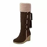Stiefel niedliche Stiefel für Frauen Winterstiefel Baumwolle Damenstiefel (Brown, 39)