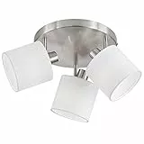 Reality Leuchten Tommy R80333901 Spotbalken, Nickel Matt, Stoffschirm Weiß