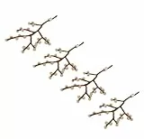 Gry & Sif Handgemacht & Fairtrade-Zertifiziert | Stilvolles dänisches Design X Nepali Kunsthandwerker | Mini-Zweig mit beigefarbenen Beeren – 4er Set