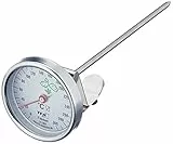 TFA Dostmann Analoges Fettthermometer, aus Edelstahl, praktischer Küchenhelfer, optimale Frittiertemperatur, Silber, L 51 x B 60 x H 162 mm