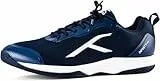 HUNDRED Infinity Pro Non-Marking Professional Badminton Shoe for Men (Navy White, EU 40 UK 6 US 7) Material: Polyester Mesh Suitable for Indoor Tennis Squash Table Tennis Basketball & Padel