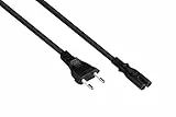 Kabelmeister Euro-Netzkabel - 50 cm - Euro-Stecker Typ C (gerade) an C7/Euro 8 Buchse (gerade) - KUPFERLEITER - 0,75 mm² - für TV, Konsole, Radio, Netzteil - SCHWARZ - Qualitätware vom KABELMEISTER