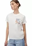 Mavi Damen Flower Printed Graphic T-Shirt T-Shirt, Antique White, M