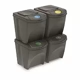 Set von 4 Recyclingwürfeln 100L Prosperplast Sortibox von grauem Kunststoff