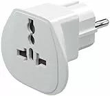 Goobay 94026 Universal Reiseadapter, Stromadapter, Schutzkontakt CEE 7/7, Schuko-Standard, Weiß, 1 Stück