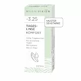 MAGNIVISION Tageslinsen Komfort weiche Kontaktlinsen für -2,25 Dioptrien | 8 Stück | BC 8.6 | DIA 14.2 | Kontaktlinse mit Hyaluron und UV-Filter für empfindliche Augen | ohne Konservierungsstoffe