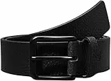 Calvin Klein Herren Gürtel Classic Casual Belt aus Leder, Schwarz (Black/Black), 110 cm
