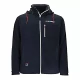 Dry Fashion Herren Fleecejacke Tallin mit Windstopp - Wärmende Jacke mit abnehmbarer Kapuze in Navy Größe M