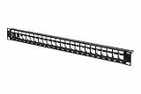 DIGITUS Patchpanel - Modular - Für Keystone-Module - 19-Zoll - 24-Port - Geschirmt - Rack-Montage 1HE - Schwarz