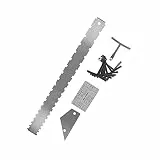 BRRNOO Gitarrensaiten-Werkzeug, Gitarren-Werkzeuge, Gitarren-Setup-Tools, Gitarren-Akkord-Lineal, Gitarren-Messwerkzeug-Set, Silberner Hals-Bogen-Akkord-Nivellierungs-Lineal, Messgeräte-Set für