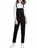 Vanchenl Damen Casual Loose Denim Latzhose Bib Verstellbare Jean Overalls Romper Jumpsuit Harem Hosen (Schwarz,M)