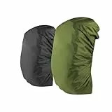 Alephnull Regenschutz Rucksack Regenschutz Schulranzen 30L-100L Regenhülle Rucksack wasserdichte Rucksackhülle für Reisen, Klettern, Wandern & Outdoor (Armeegrün+Schwarz, 70-80L)