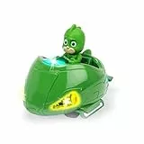 Dickie Toys PJ Masks Mission Racer Gekko, Die-Cast Fahrzeug mit Freilauf, Licht & Sound, spielt Titelmelodie aus der Serie, inkl. Gecko Figur, 12 cm, grün, inkl. Batterien