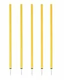 SPORTIKEL24 Slalomstangen 100 cm – ø 32 mm – 5er-Set mit Metallspitze – Gelb – Trainingsstangen für Agility, Fußball & Koordinationstraining