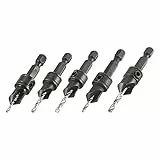 Trend Quick Release 5 Piece Countersink Set, Schnellspanner mit 1/4 Zoll Sechskantschaft für den Einsatz in Schnellwechselbohrern, QR/CS/SET