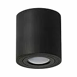 LED Aufbauspot, LED Deckenaufbauleuchte, Aluminium Deckenleuchte Schwarz Rund Ø79mm x 84mm OH1007 (SCHWARZ)